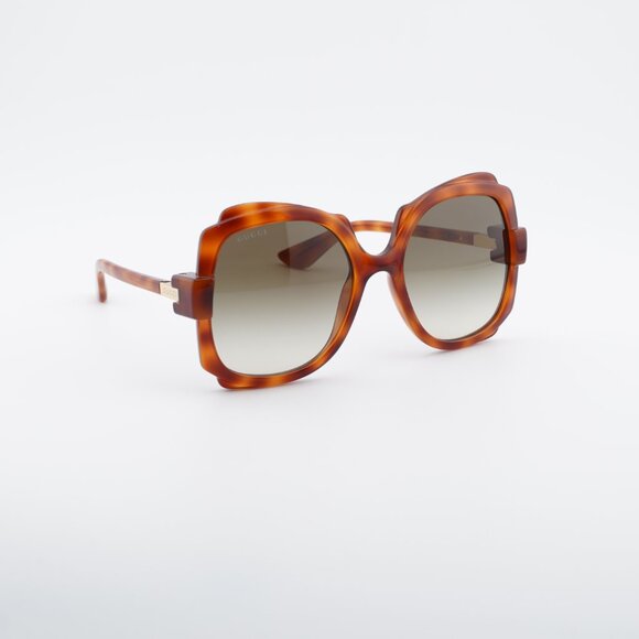Gucci GG1431S 002 Sunglasses Havana Square Frame, Brown Lenses main image 5